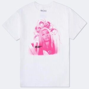 Aeropostale White and Pink Graphic Tee